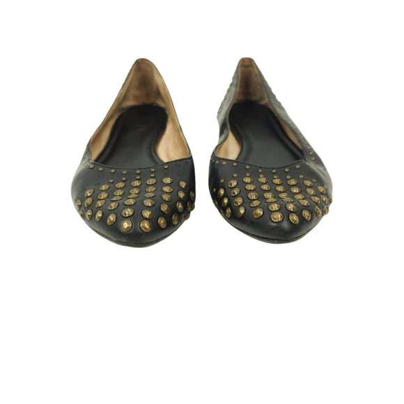 Frye Regina Ballet Flats Studded Black Leather READ Size 7.5 Slip On Pointed Toe - Picture 7 of 13